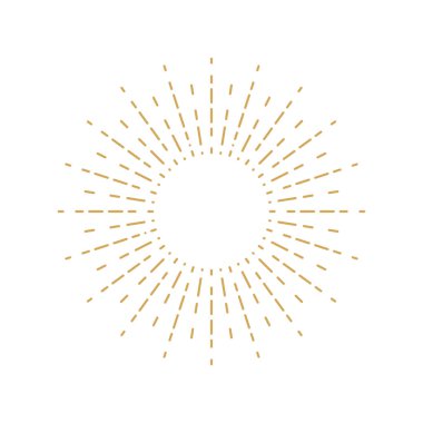 Sunburst simgesi. Sunburst en iyi kalite. Yıldız, havai fişek patlaması, logo, amblem, etiket. Web afişi. Vektör İllüstrasyonu.