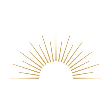 Sunburst simgesi. Sunburst en iyi kalite. Yıldız, havai fişek patlaması, logo, amblem, etiket. Web afişi. Vektör İllüstrasyonu.
