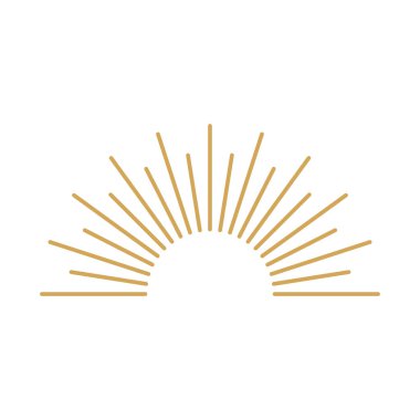 Sunburst simgesi. Sunburst en iyi kalite. Yıldız, havai fişek patlaması, logo, amblem, etiket. Web afişi. Vektör İllüstrasyonu.
