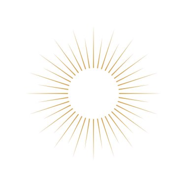 Sunburst simgesi. Sunburst en iyi kalite. Yıldız, havai fişek patlaması, logo, amblem, etiket. Web afişi. Vektör İllüstrasyonu.
