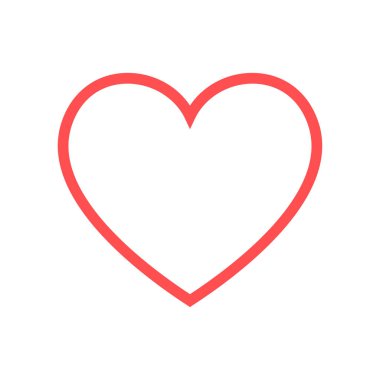 Kalp ikonu gibi. Canlı yayın videosu, sohbet, beğeni. Beyaz arkaplanda izole edilmiş kırmızı kalp ağı gibi sosyal ağlar.