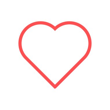 Kalp ikonu gibi. Canlı yayın videosu, sohbet, beğeni. Beyaz arkaplanda izole edilmiş kırmızı kalp ağı gibi sosyal ağlar.