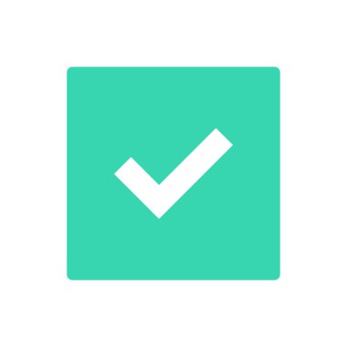 Yeşil onay işareti ve kırmızı çapraz simge kümesi. Onaylı simge. Daire ve kare. Kene ile etiket. Yeşil renkte işareti ni işaretleyin. Vektör çizimi.