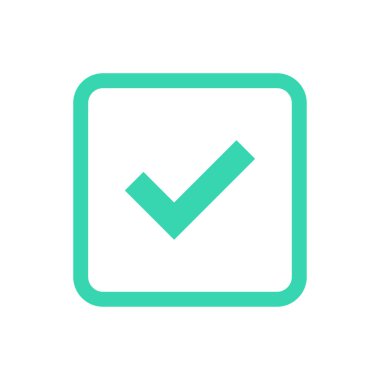 Yeşil onay işareti ve kırmızı çapraz simge kümesi. Onaylı simge. Daire ve kare. Kene ile etiket. Yeşil renkte işareti ni işaretleyin. Vektör çizimi.