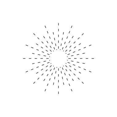 Sunburst simgesi. Sunburst en iyi kalite. Yıldız, havai fişek patlaması, logo, amblem, etiket. Web afişi. Vektör İllüstrasyonu.