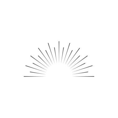 Sunburst simgesi. Sunburst en iyi kalite. Yıldız, havai fişek patlaması, logo, amblem, etiket. Web afişi. Vektör İllüstrasyonu.