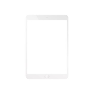 Tablet simgesi. Elektronik cihazlar, tablet ile web tasarım vektör şablonu. Düz tasarım, arka planda vektör çizimi.