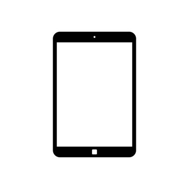 Tablet simgesi. Elektronik cihazlar, tablet ile web tasarım vektör şablonu. Düz tasarım, arka planda vektör çizimi.
