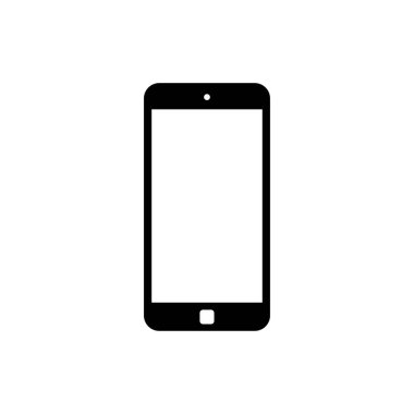 Akıllı telefon simgesi. Elektronik cihazlar, akıllı telefon ile web tasarım vektör şablonu, cep telefonu. Düz tasarım, arka planda vektör çizimi.
