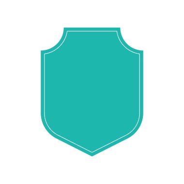 Kalkanlar simgesi. Siyah siluet kalkan şekli, siyah etiket. Vintage veya retro kalkan. Vektör çizimi.