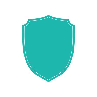 Kalkanlar simgesi. Siyah siluet kalkan şekli, siyah etiket. Vintage veya retro kalkan. Vektör çizimi.