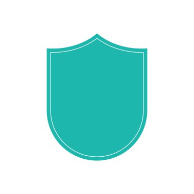 Kalkanlar simgesi. Siyah siluet kalkan şekli, siyah etiket. Vintage veya retro kalkan. Vektör çizimi.