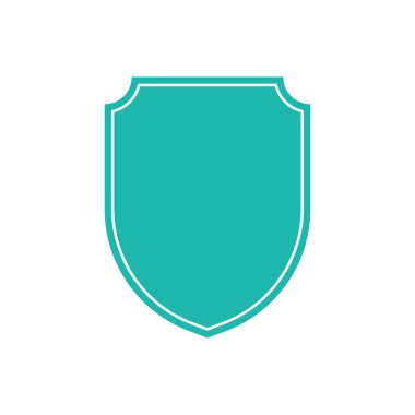 Kalkanlar simgesi. Siyah siluet kalkan şekli, siyah etiket. Vintage veya retro kalkan. Vektör çizimi.