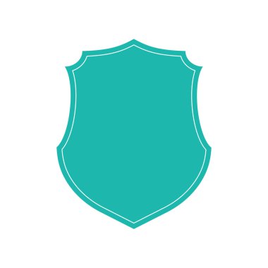 Kalkanlar simgesi. Siyah siluet kalkan şekli, siyah etiket. Vintage veya retro kalkan. Vektör çizimi.