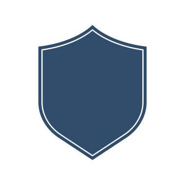 Kalkanlar simgesi. Siyah siluet kalkan şekli, siyah etiket. Vintage veya retro kalkan. Vektör çizimi.