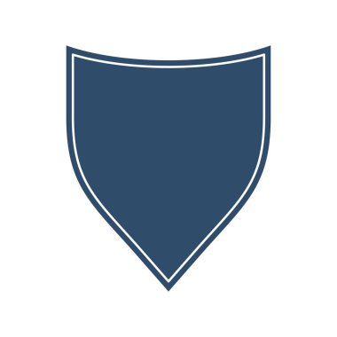 Kalkanlar simgesi. Siyah siluet kalkan şekli, siyah etiket. Vintage veya retro kalkan. Vektör çizimi.