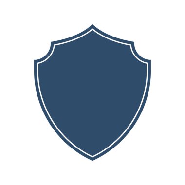 Kalkanlar simgesi. Siyah siluet kalkan şekli, siyah etiket. Vintage veya retro kalkan. Vektör çizimi.