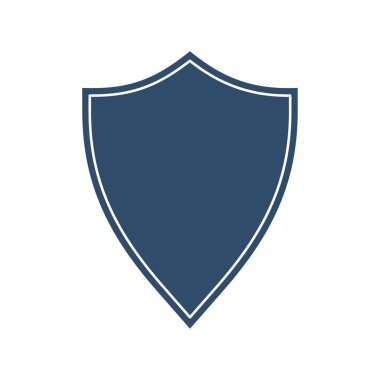 Kalkanlar simgesi. Siyah siluet kalkan şekli, siyah etiket. Vintage veya retro kalkan. Vektör çizimi.