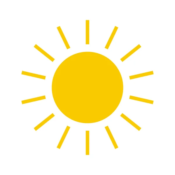 太阳图标。黄色太阳星图标。夏天，阳光，自然，天空。矢量插图. — 图库矢量图片