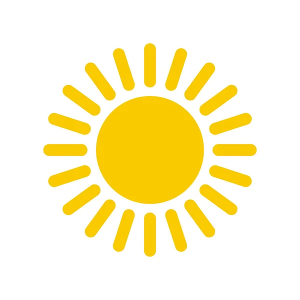 太阳图标。黄色太阳星图标。夏天，阳光，自然，天空。矢量插图. — 图库矢量图片