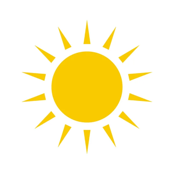 Icono del sol. Icono estrella del sol amarillo. Verano, luz solar, naturaleza, cielo. Ilustración vectorial . — Archivo Imágenes Vectoriales