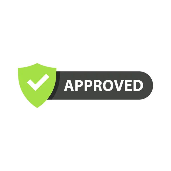 Approvato e respinto. Icona approvata o certificata. Segno di omologazione verde vettore con segno di spunta. Illustrazione vettoriale . — Vettoriale Stock