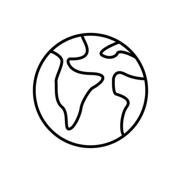 ラインスタイルのグローブと地球惑星のウェブアイコン。ナビゲーション機器、惑星地球、飛行機、地図。ベクトルイラスト. — ストックベクタ