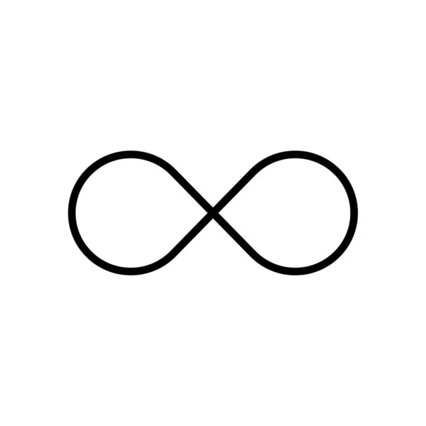 Εικονίδιο με το σύμβολο του απείρου. Απεριόριστο άπειρο, ατελείωτο, λογότυπο. Απεικόνιση διανυσματικών φορέων. — Διανυσματικό Αρχείο
