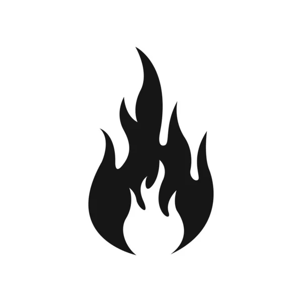 Icono de llamas de fuego. Silueta de fuego y fuego negro. Ilustración vectorial . — Archivo Imágenes Vectoriales