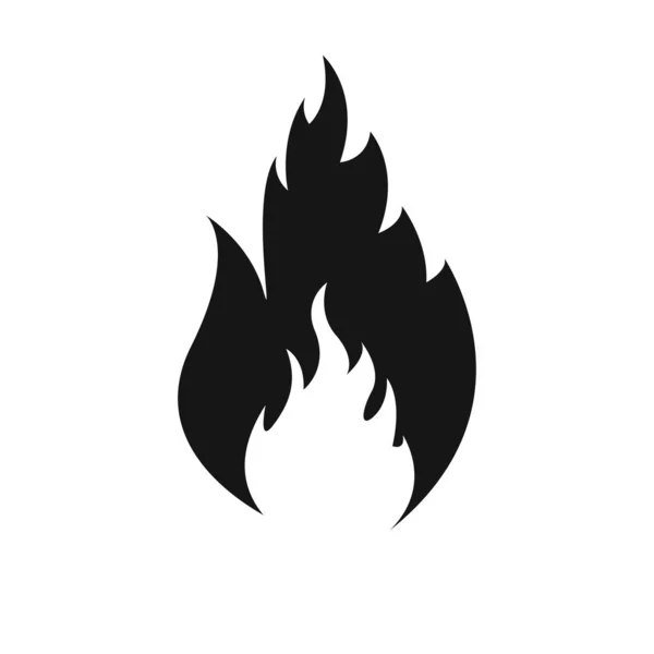 Ícone de chama de vetor de fogo ícone preto isolado no fundo branco