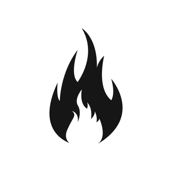 Yangın alevleri simgesi. Yangın silueti ve siyah ateş. Vektör çizimi. — Stok Vektör