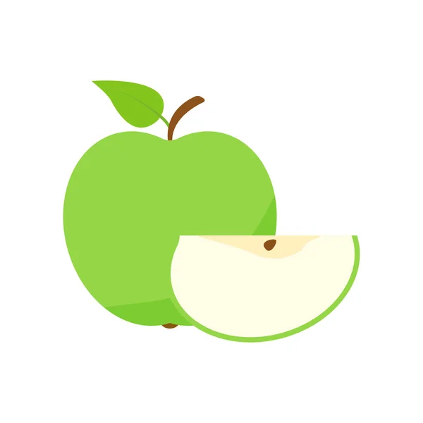 Sommarfrukt samling. Frukter äpple. Vegetarisk och ekologisk mat. Vektor illustration. — Stock vektor