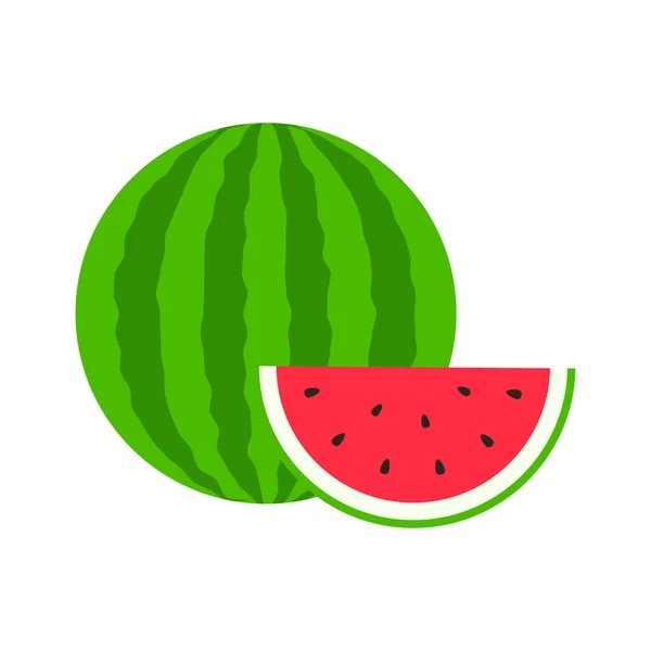 Sommerfruchtkollektion. Früchte Wassermelone. vegetarische und ökologische Lebensmittel. Vektorillustration. — Stockvektor