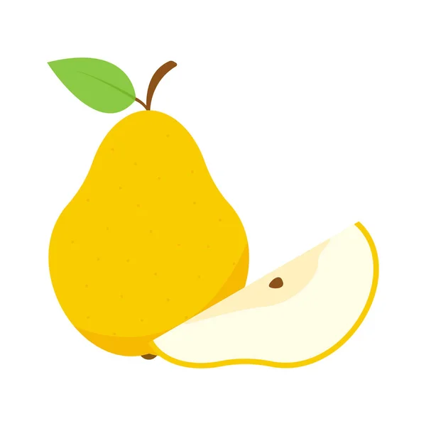 Sommarfrukt samling. Frukter päron. Vegetarisk och ekologisk mat. Vektor illustration. — Stock vektor
