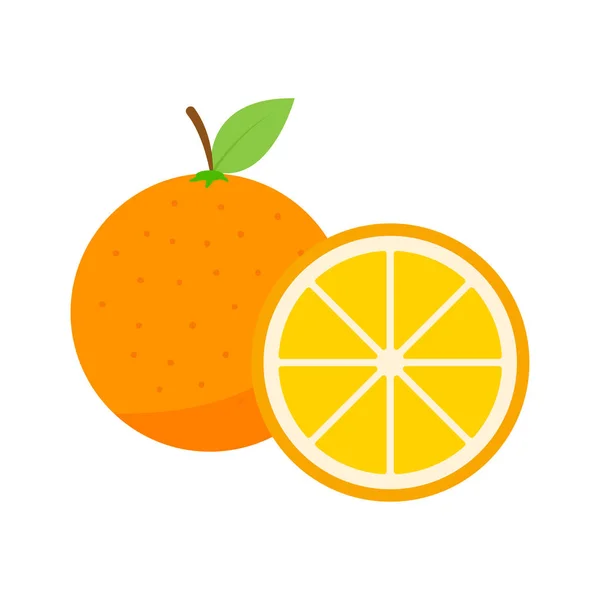 Καλοκαιρινή συλλογή φρούτων. Φρούτα πορτοκαλί. Χορτοφαγική και οικολογία φαγητό. Απεικόνιση διανυσματικών φορέων. — Διανυσματικό Αρχείο