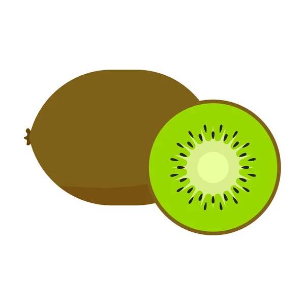 Colección de frutas de verano. Kiwi de frutas. Comida vegetariana y ecológica. Ilustración vectorial . — Vector de stock