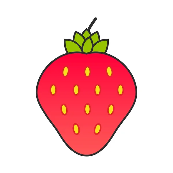 Colección de frutas de verano. Frutas de fresa. Comida vegetariana y ecológica. Ilustración vectorial . — Vector de stock