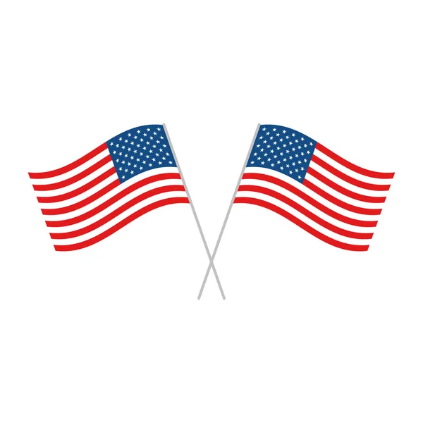 7月4日の休日のアメリカ独立記念日。アメリカ合衆国の旗。ハッピー・インディペンデンス・デーのバナー。記念日アメリカ人の経歴。ベクトルイラスト. — ストックベクタ