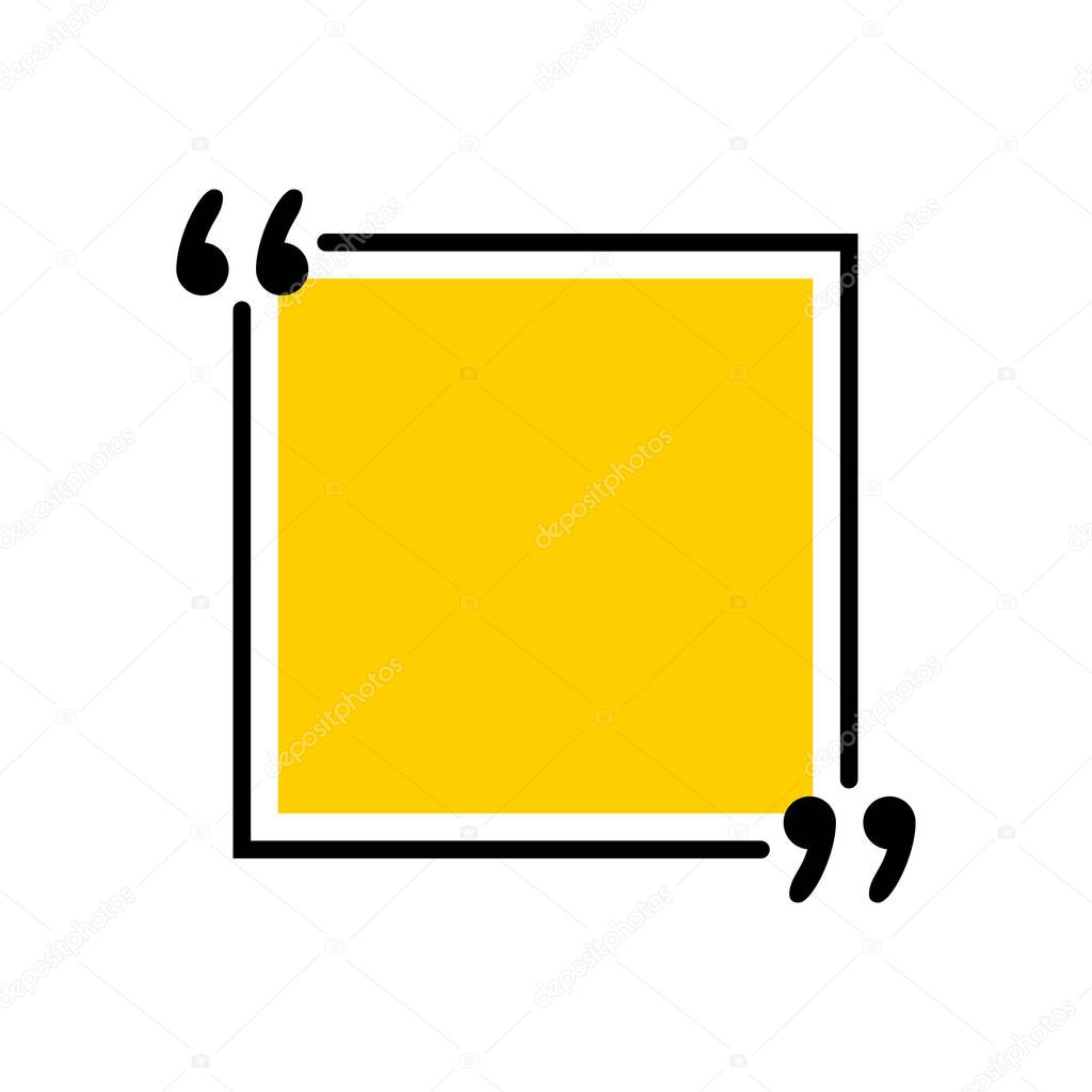 Quotes icon vector. Quotemarks outline, speech marks, inverted commas or talking marks collection. Vector line art illustration isolated on white background.