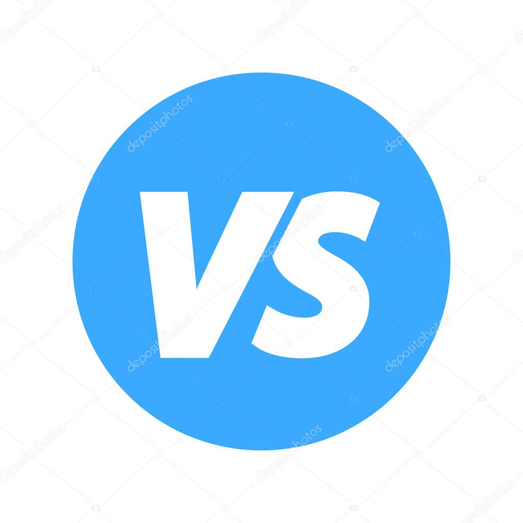 VS versus letters icon. Battle, confrontation, together, standoff final fighting Vector illustration