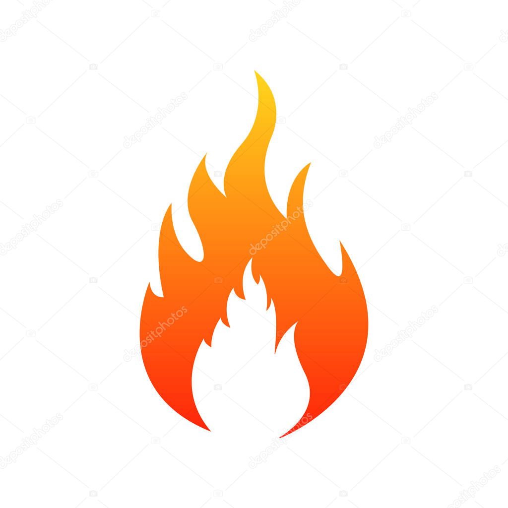 Fire flames icon. Fire silhouette and black fire. Vector illustration.