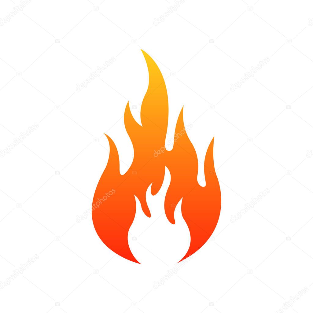 Fire flames icon. Fire silhouette and black fire. Vector illustration