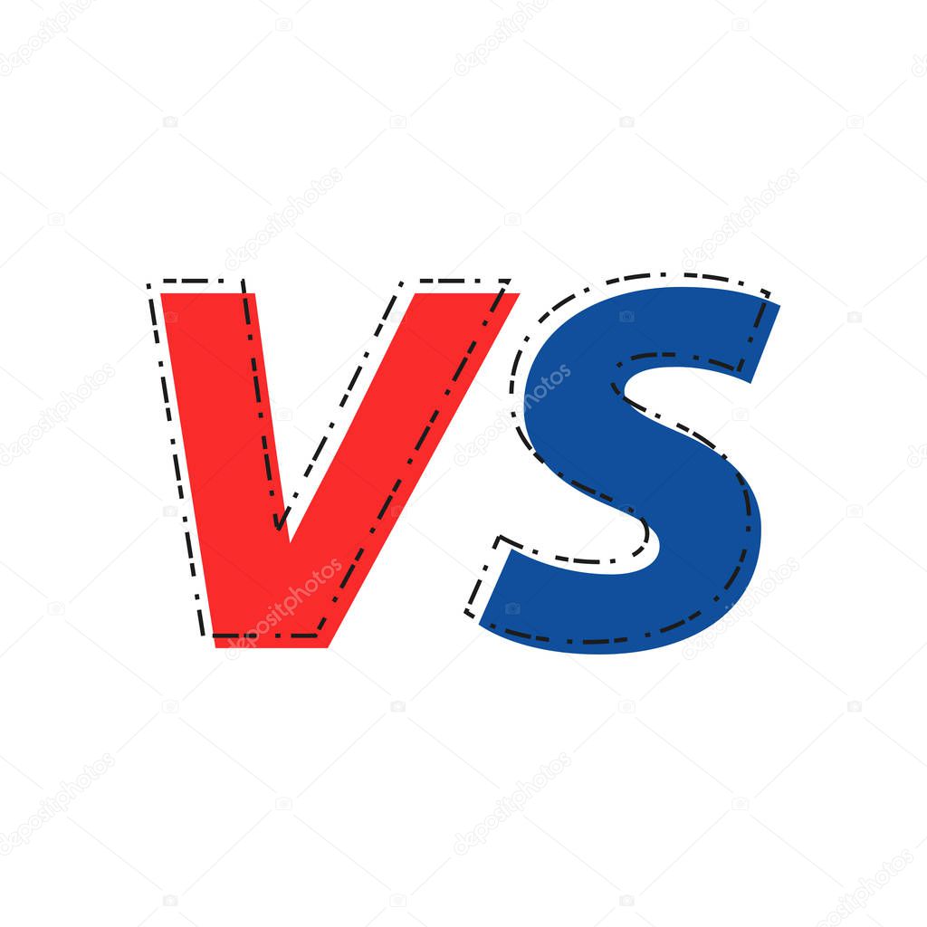Versus VS letters fight. Versus text brush painting letters. Vector illustration