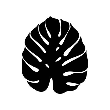 Tropik yapraklar. Siyah yaprakları palmiye, fan palmiye, muz yaprakları. Vektör çizimi.