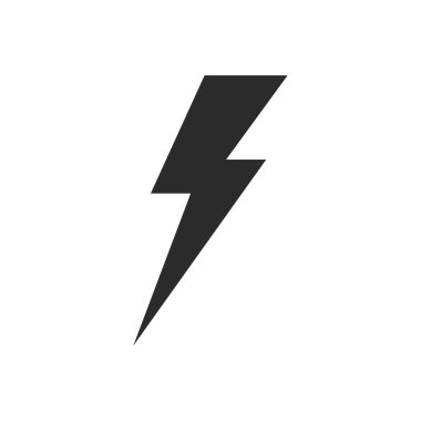 Yıldırım simgesi. Thunder ve Bolt. Flash simgesi. Şimşek çak. Siyah ve sarı siluet. Vektör İllüstrasyonu.