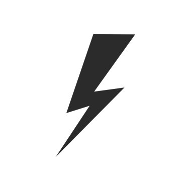 Yıldırım simgesi. Thunder ve Bolt. Flash simgesi. Şimşek çak. Siyah ve sarı siluet. Vektör İllüstrasyonu.