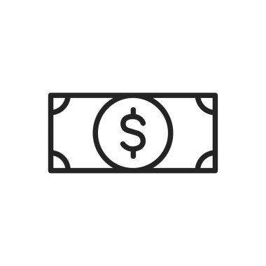 İş ve Finans web simgeleri satır tarzında. Para, dolar, infografik, bankacılık. Vektör çizimi.