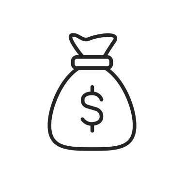 İş ve Finans web simgeleri satır tarzında. Para, dolar, infografik, bankacılık. Vektör çizimi.