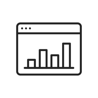 Satır stilinde Veri Analizi web simgeleri. Grafikler, Analiz, Büyük Veri, büyüme, grafik, araştırma. Vektör çizimi.