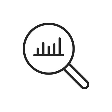 Satır stilinde Veri Analizi web simgeleri. Grafikler, Analiz, Büyük Veri, büyüme, grafik, araştırma. Vektör çizimi.